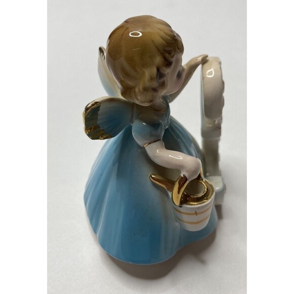 Vtg Josef Originals 3rd Birthday Girl Angel Figurine  With Pail - Picture 5 of 11